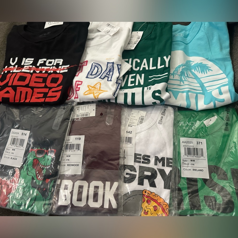 The Children's Place Graphic T-Shirts Collection - Black, Red, Green, Blue